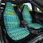 Rwanda Christmas Car Seat Cover Festive Geometric Motifs and Bold Typography - African Pride