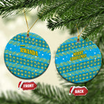 Rwanda Christmas Ceramic Ornament Festive Geometric Motifs and Bold Typography - African Pride