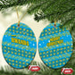 Rwanda Christmas Ceramic Ornament Festive Geometric Motifs and Bold Typography - African Pride