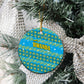 Rwanda Christmas Ceramic Ornament Festive Geometric Motifs and Bold Typography - African Pride
