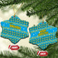 Rwanda Christmas Ceramic Ornament Festive Geometric Motifs and Bold Typography - African Pride