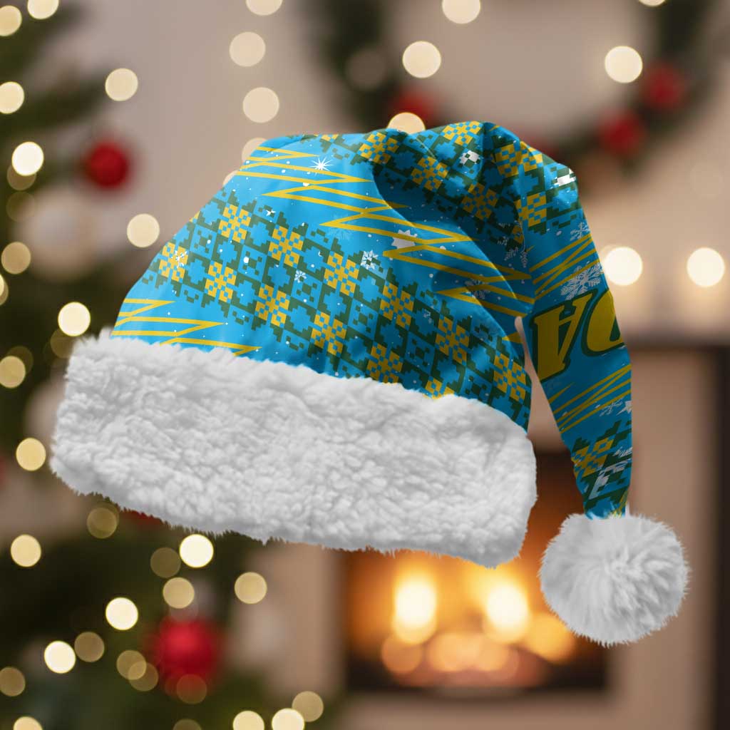 Rwanda Christmas Santa Hat Festive Geometric Motifs and Bold Typography - African Pride