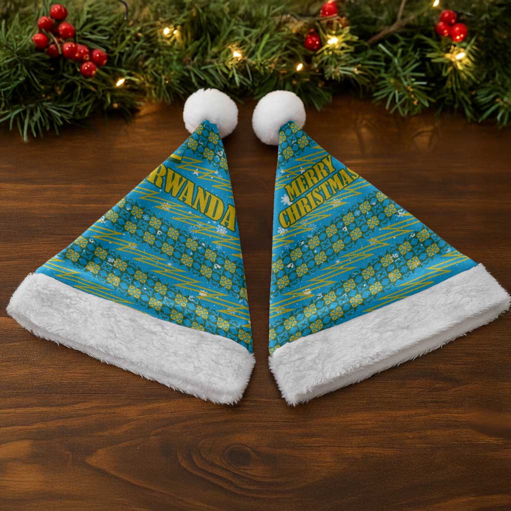 Rwanda Christmas Santa Hat Festive Geometric Motifs and Bold Typography - African Pride