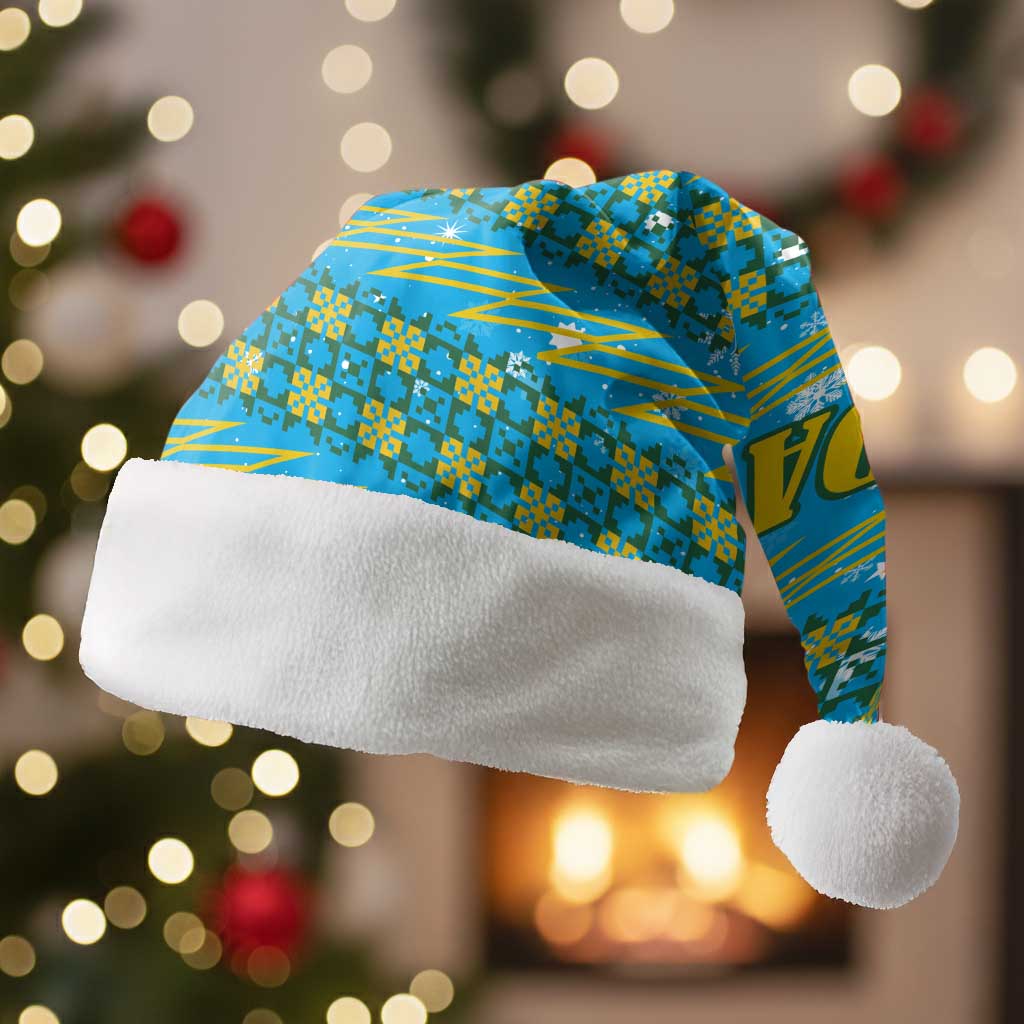 Rwanda Christmas Santa Hat Festive Geometric Motifs and Bold Typography - African Pride