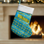 Rwanda Christmas Stocking Festive Geometric Motifs and Bold Typography - African Pride