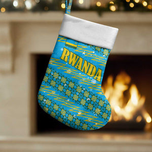 Rwanda Christmas Stocking Festive Geometric Motifs and Bold Typography - African Pride