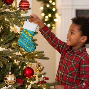 Rwanda Christmas Stocking Festive Geometric Motifs and Bold Typography - African Pride