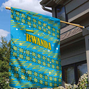 Rwanda Christmas Garden Flag Festive Geometric Motifs and Bold Typography - African Pride