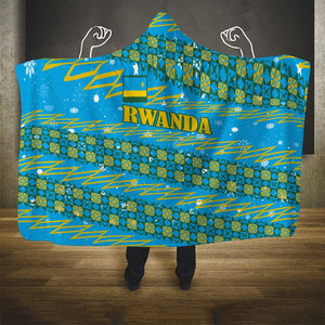 Rwanda Christmas Hooded Blanket Festive Geometric Motifs and Bold Typography - African Pride
