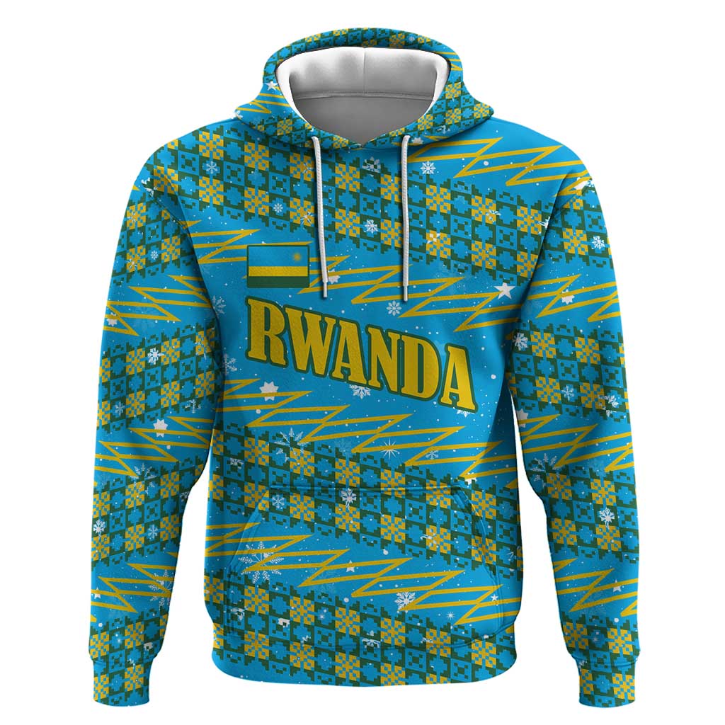 Rwanda Christmas Hoodie Festive Geometric Motifs and Bold Typography - African Pride