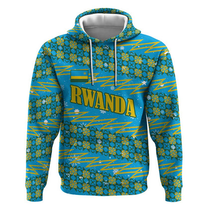 Rwanda Christmas Hoodie Festive Geometric Motifs and Bold Typography - African Pride