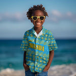 Rwanda Christmas Kid Hawaiian Shirt Festive Geometric Motifs and Bold Typography - African Pride