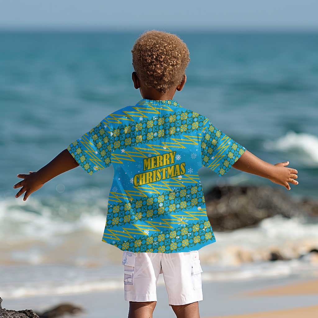 Rwanda Christmas Kid Hawaiian Shirt Festive Geometric Motifs and Bold Typography - African Pride