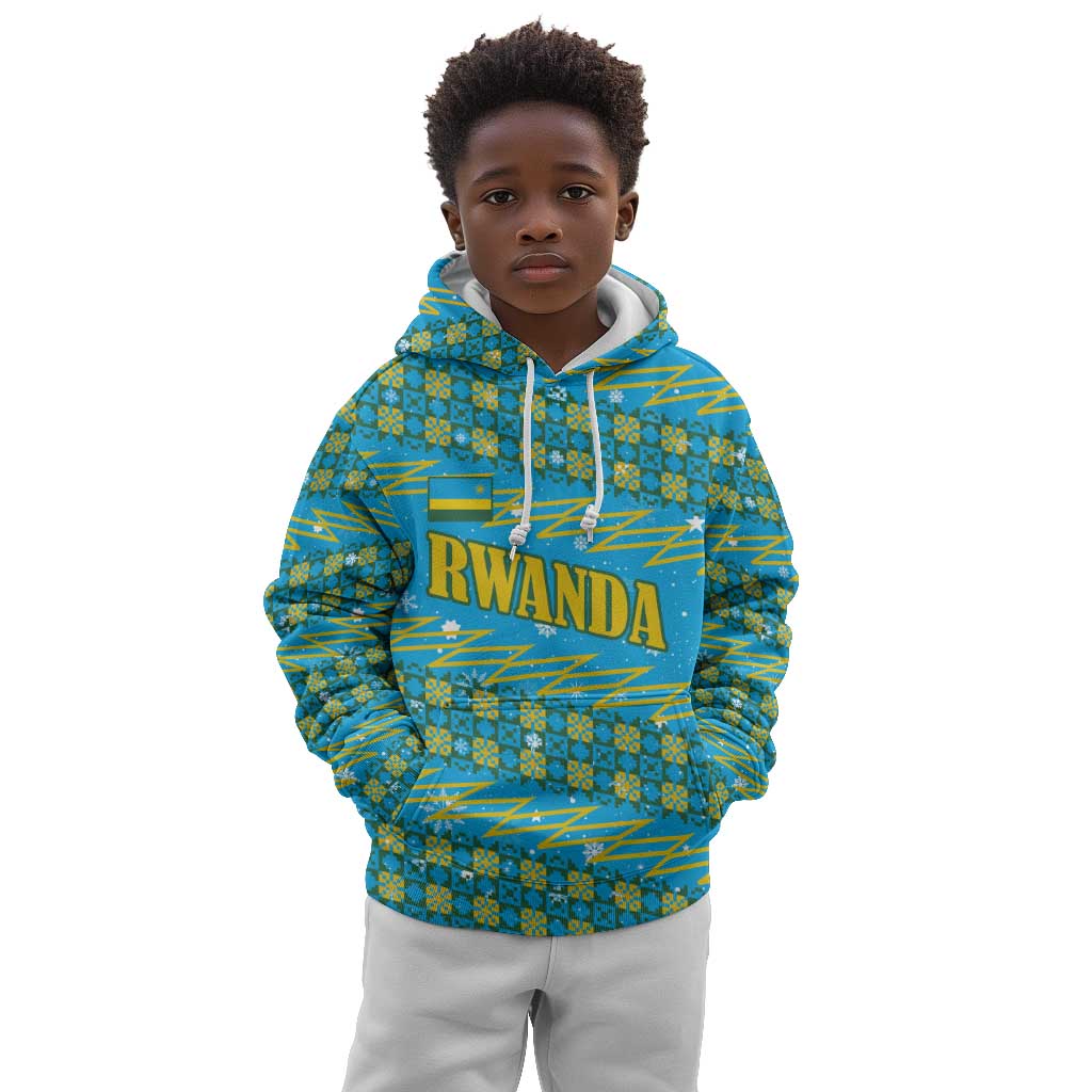 Rwanda Christmas Kid Hoodie Festive Geometric Motifs and Bold Typography - African Pride