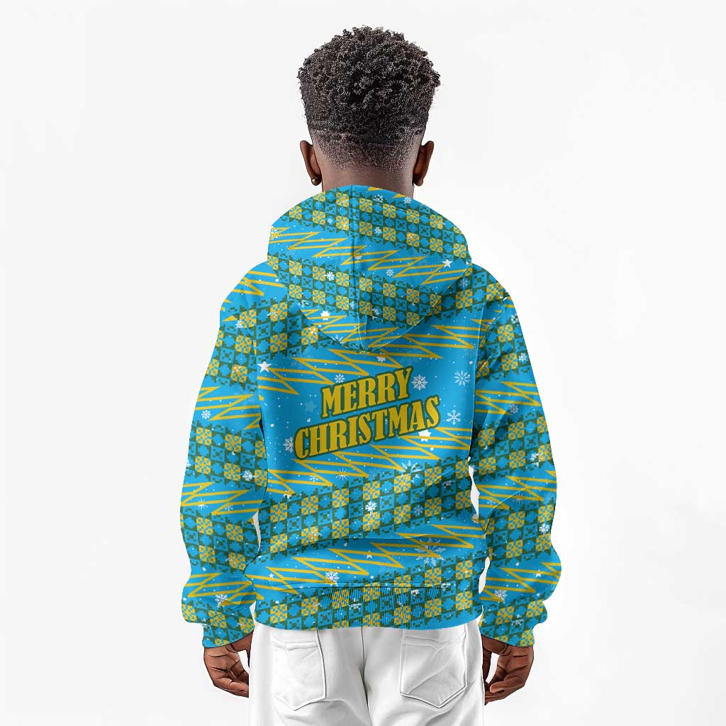 Rwanda Christmas Kid Hoodie Festive Geometric Motifs and Bold Typography - African Pride