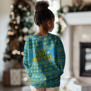 Rwanda Christmas Kid Ugly Christmas Sweater Festive Geometric Motifs and Bold Typography - African Pride