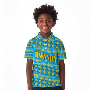 Rwanda Christmas Kid Polo Shirt Festive Geometric Motifs and Bold Typography - African Pride