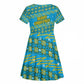 Rwanda Christmas Kid Short Sleeve Dress Festive Geometric Motifs and Bold Typography - African Pride
