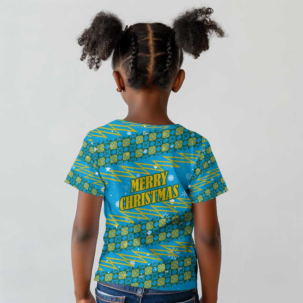 Rwanda Christmas Kid T shirt Festive Geometric Motifs and Bold Typography - African Pride