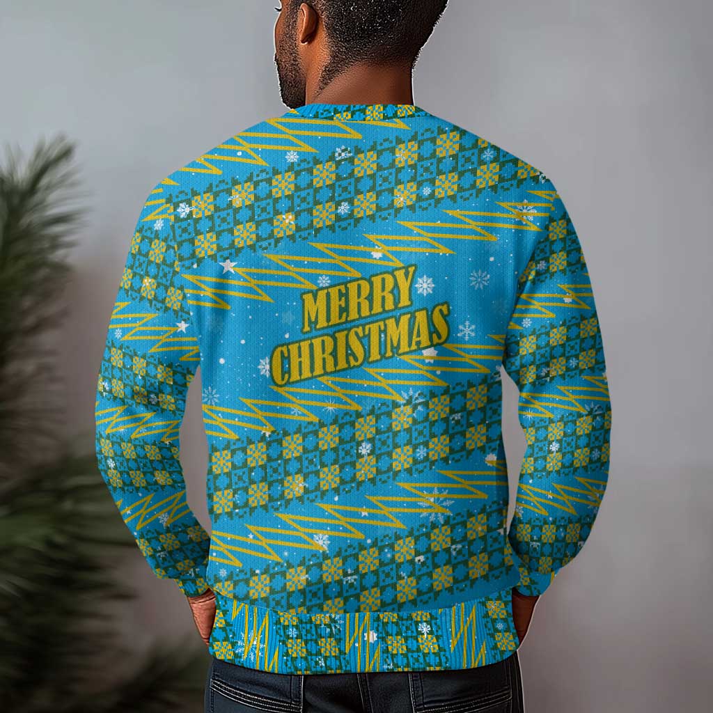Rwanda Christmas Ugly Christmas Sweater Festive Geometric Motifs and Bold Typography - African Pride