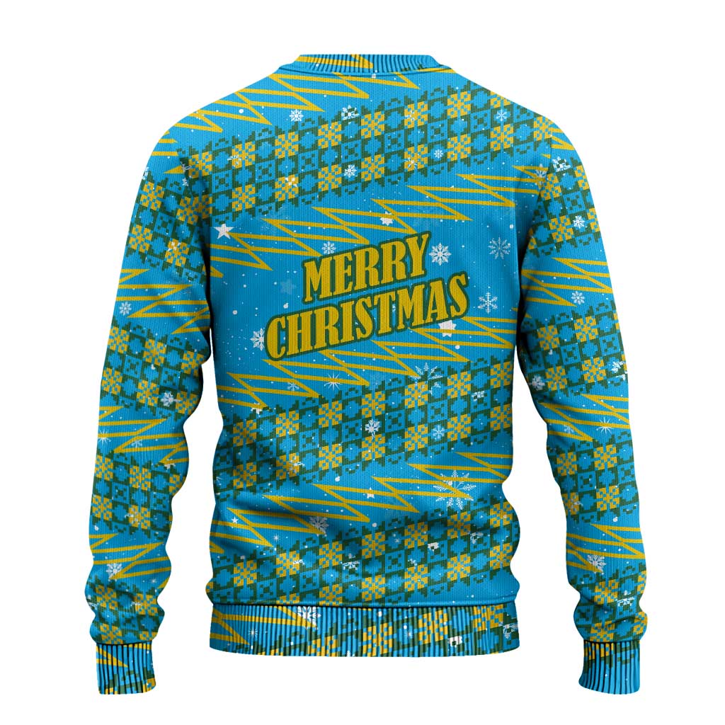 Rwanda Christmas Ugly Christmas Sweater Festive Geometric Motifs and Bold Typography - African Pride