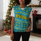 Rwanda Christmas Knitted V-Neck Vest Festive Geometric Motifs and Bold Typography - African Pride