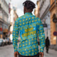 Rwanda Christmas Long Sleeve Button Shirt Festive Geometric Motifs and Bold Typography - African Pride