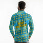 Rwanda Christmas Long Sleeve Polo Shirt Festive Geometric Motifs and Bold Typography - African Pride