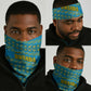 Rwanda Christmas Neck Gaiter Festive Geometric Motifs and Bold Typography - African Pride