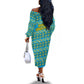 Rwanda Christmas Off The Shoulder Long Sleeve Dress Festive Geometric Motifs and Bold Typography - African Pride
