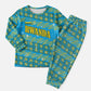 Rwanda Christmas Pajama Set Festive Geometric Motifs and Bold Typography - African Pride