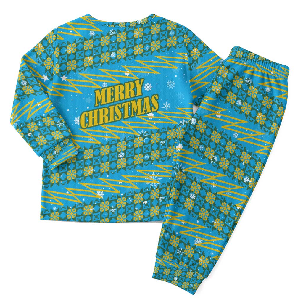 Rwanda Christmas Pajama Set Festive Geometric Motifs and Bold Typography - African Pride