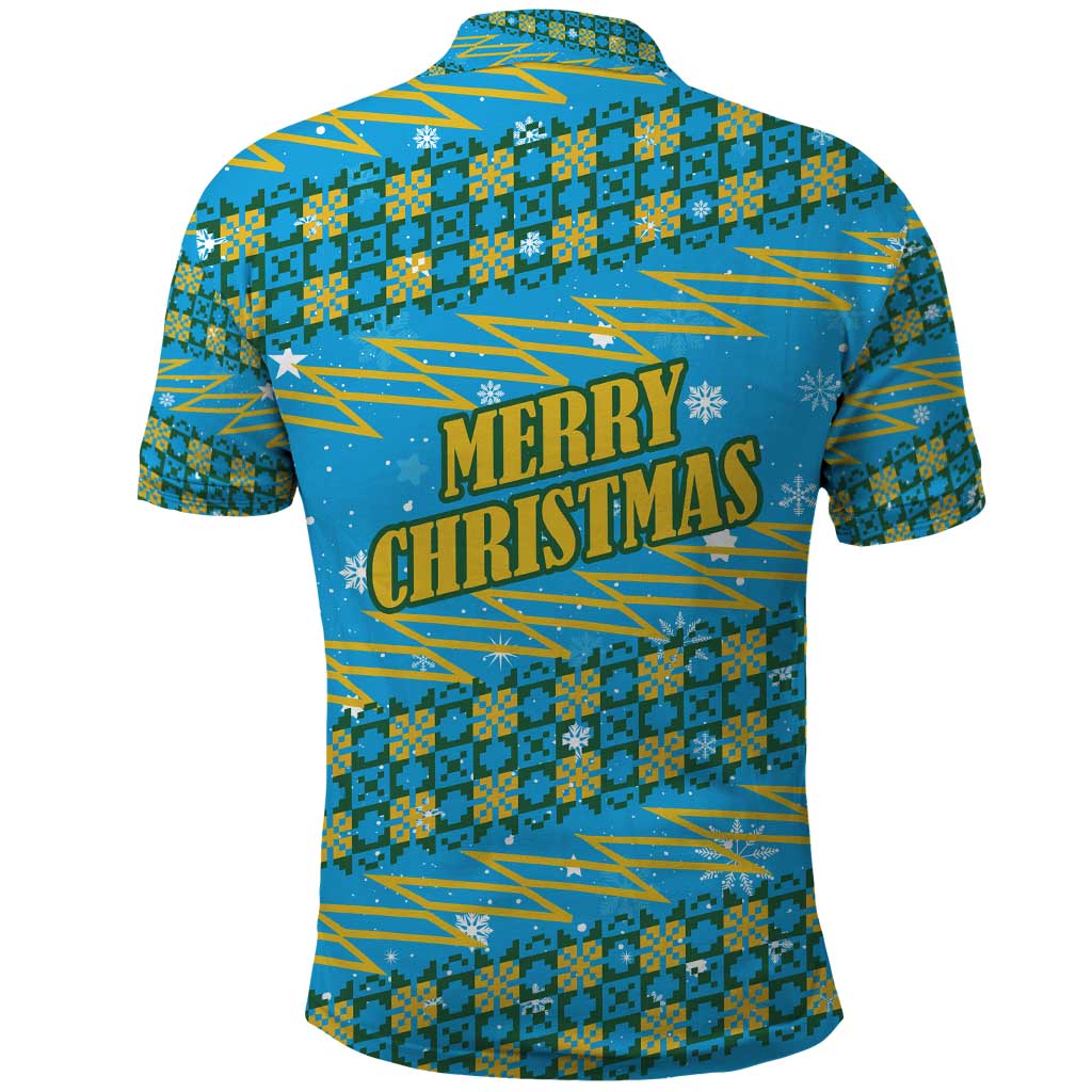 Rwanda Christmas Polo Shirt Festive Geometric Motifs and Bold Typography - African Pride