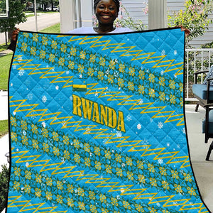 Rwanda Christmas Quilt Festive Geometric Motifs and Bold Typography - African Pride