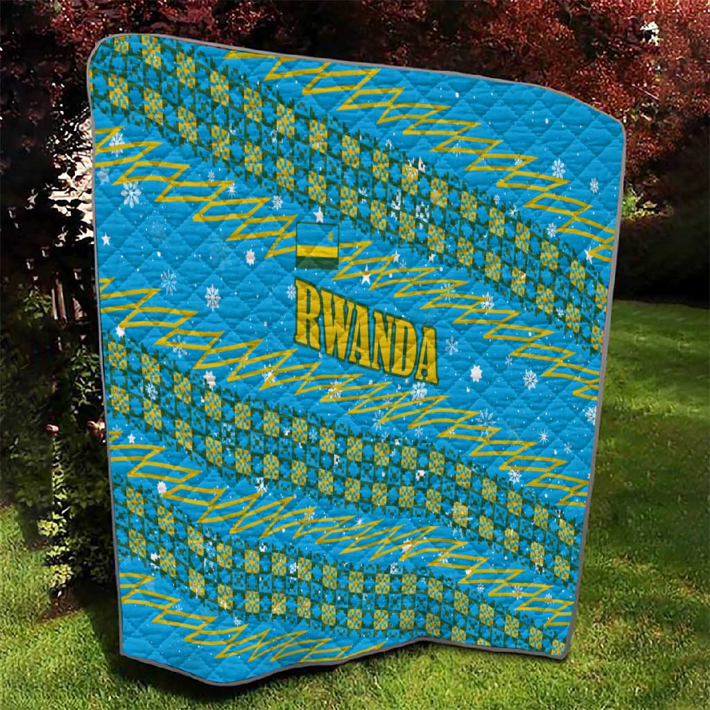 Rwanda Christmas Quilt Festive Geometric Motifs and Bold Typography - African Pride