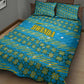 Rwanda Christmas Quilt Bed Set Festive Geometric Motifs and Bold Typography - African Pride