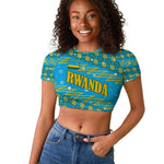 Rwanda Christmas Raglan Cropped T shirt Festive Geometric Motifs and Bold Typography - African Pride