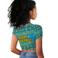 Rwanda Christmas Raglan Cropped T shirt Festive Geometric Motifs and Bold Typography - African Pride