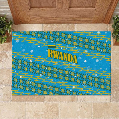 Rwanda Christmas Rubber Doormat Festive Geometric Motifs and Bold Typography - African Pride