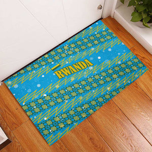 Rwanda Christmas Rubber Doormat Festive Geometric Motifs and Bold Typography - African Pride