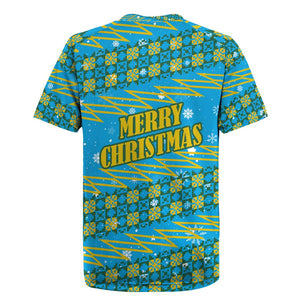 Rwanda Christmas Rugby Jersey Festive Geometric Motifs and Bold Typography - African Pride