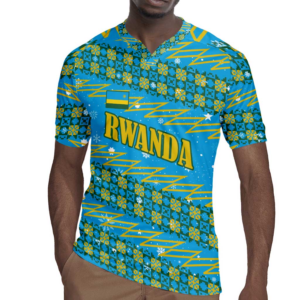 Rwanda Christmas Rugby Jersey Festive Geometric Motifs and Bold Typography - African Pride