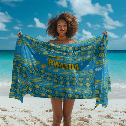 Rwanda Christmas Sarong Festive Geometric Motifs and Bold Typography - African Pride