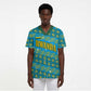 Rwanda Christmas Scrub Top Festive Geometric Motifs and Bold Typography - African Pride