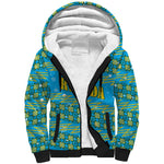 Rwanda Christmas Sherpa Hoodie Festive Geometric Motifs and Bold Typography - African Pride