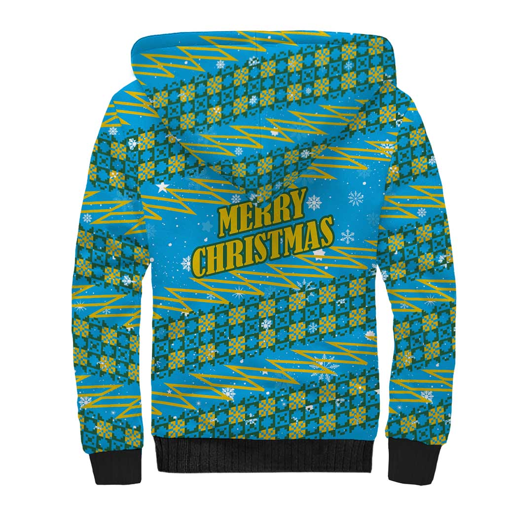 Rwanda Christmas Sherpa Hoodie Festive Geometric Motifs and Bold Typography - African Pride