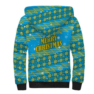 Rwanda Christmas Sherpa Hoodie Festive Geometric Motifs and Bold Typography - African Pride