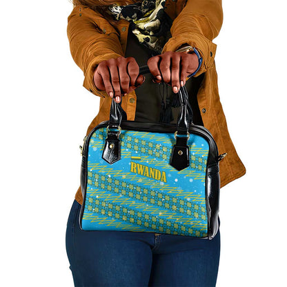 Rwanda Christmas Shoulder Handbag Festive Geometric Motifs and Bold Typography - African Pride