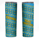 Rwanda Christmas Skinny Tumbler Festive Geometric Motifs and Bold Typography - African Pride