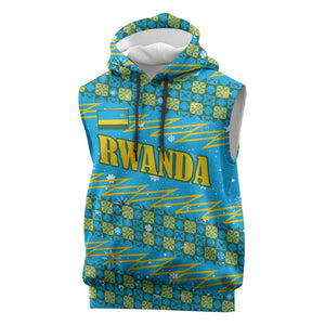 Rwanda Christmas Sleeveless Hoodie Festive Geometric Motifs and Bold Typography - African Pride